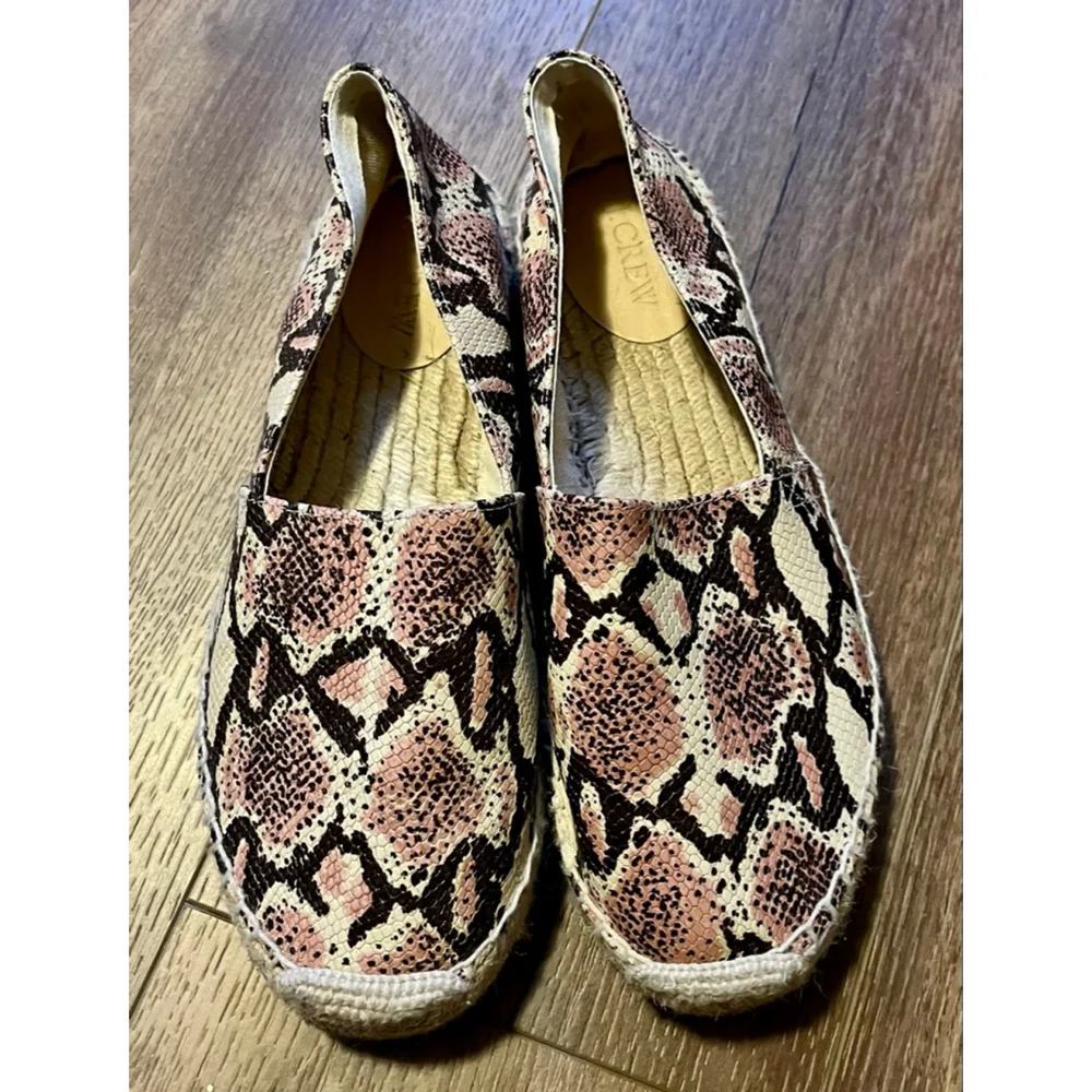 J. Crew animal print espadrille slip on loafers size 9